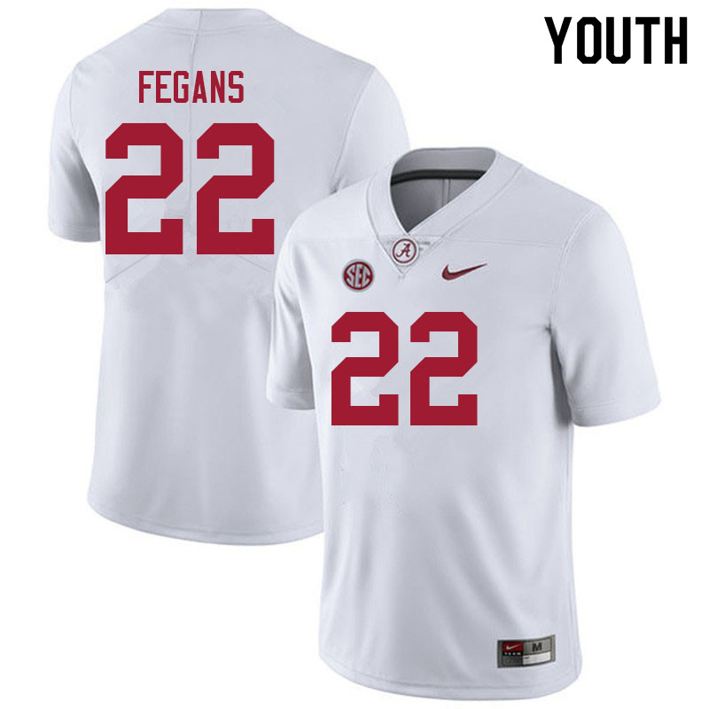 Youth #22 Tre'Quon Fegans Alabama White Tide College Football Jerseys Sale-White